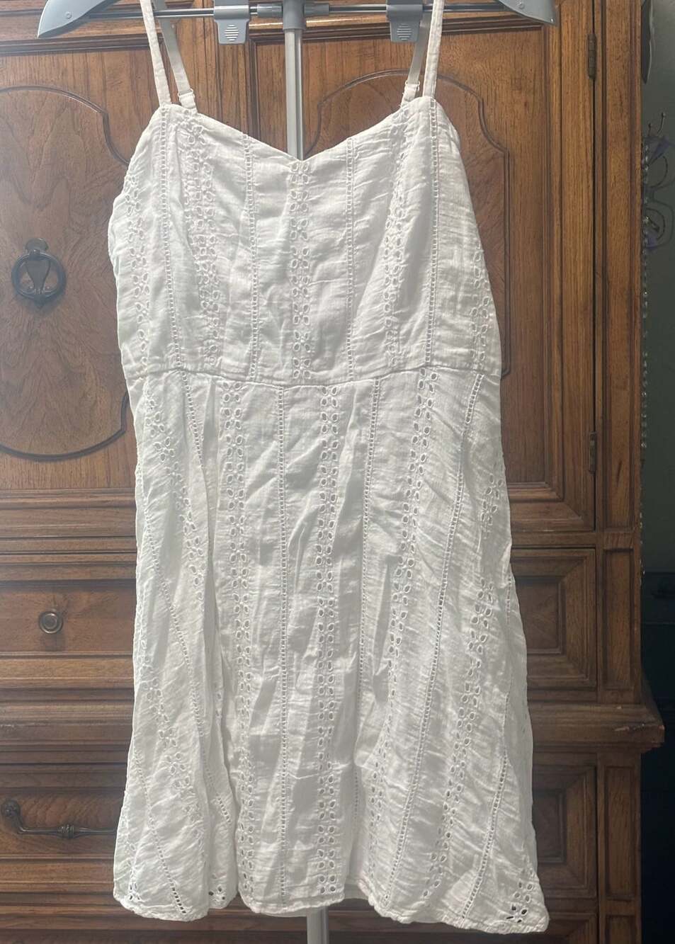 Old Navy Cami Dress Size L White Eyelet Summer Sundress